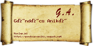 Göndöcs Anikó névjegykártya
